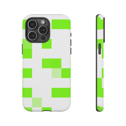 Lime Green Pixel Grid - Phone Case