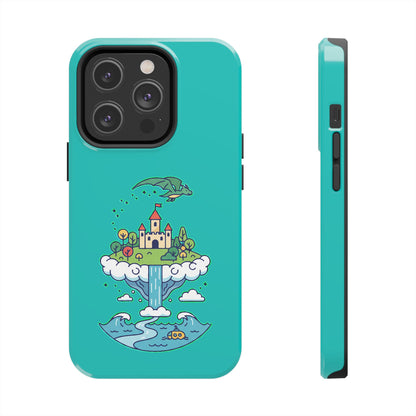 Floating Castle Dragon - Magical Fantasy Island - Phone Case