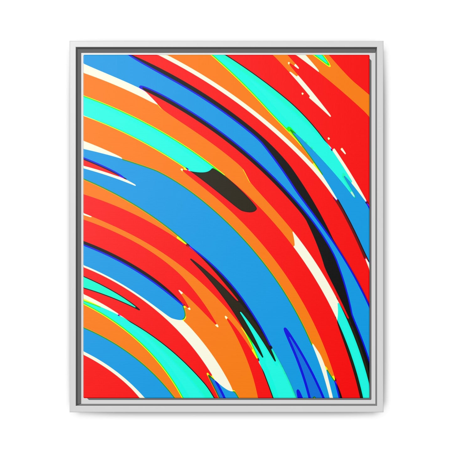 Abstract Rainbow Swirl Arc - Framed Canvas