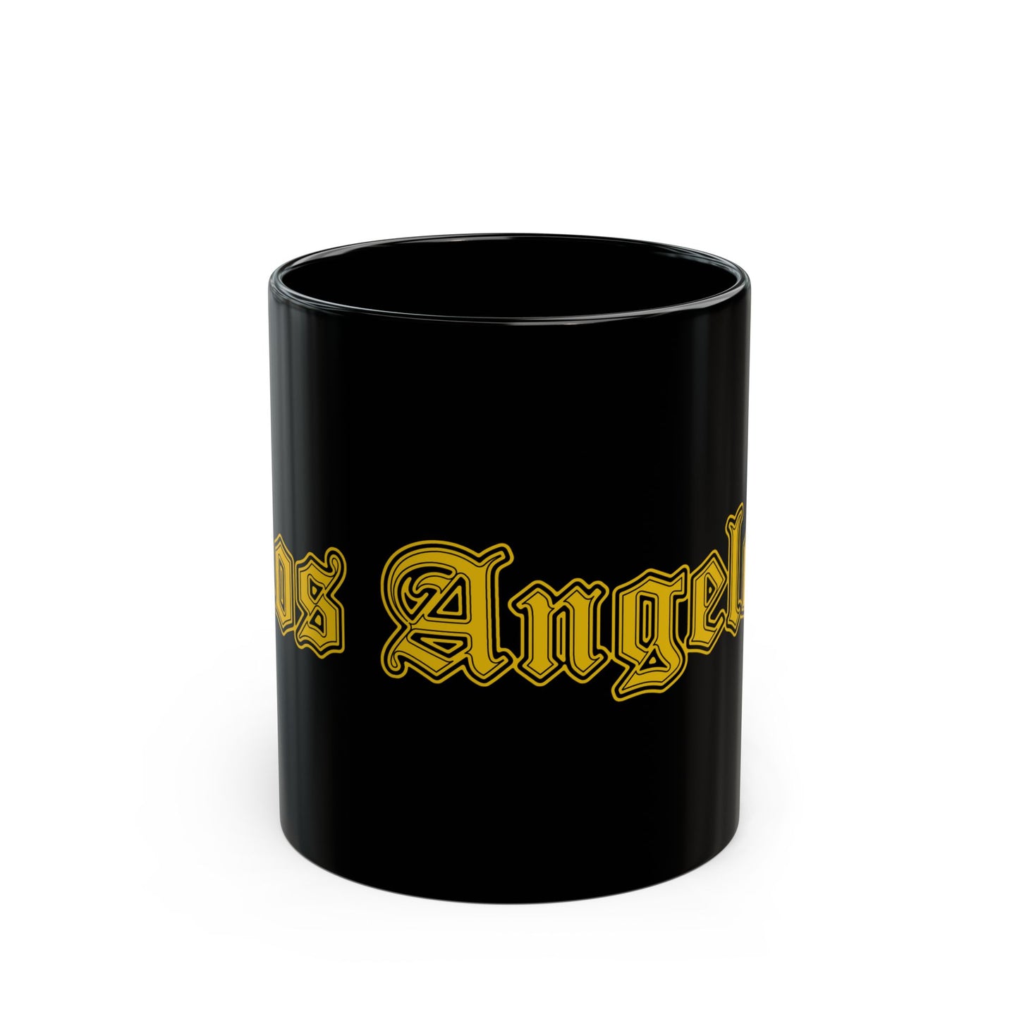 Los Angeles Black Mug - Bold Design, Coffee Lover Gift, Tea Cup, Birthday Present, Urban Home Decor - Golden Edition