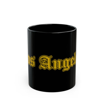 Los Angeles Black Mug - Bold Design, Coffee Lover Gift, Tea Cup, Birthday Present, Urban Home Decor - Golden Edition