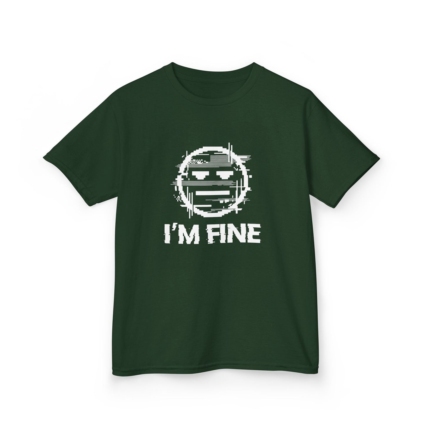 I’m Fine Glitched Smiley - Kids Tee