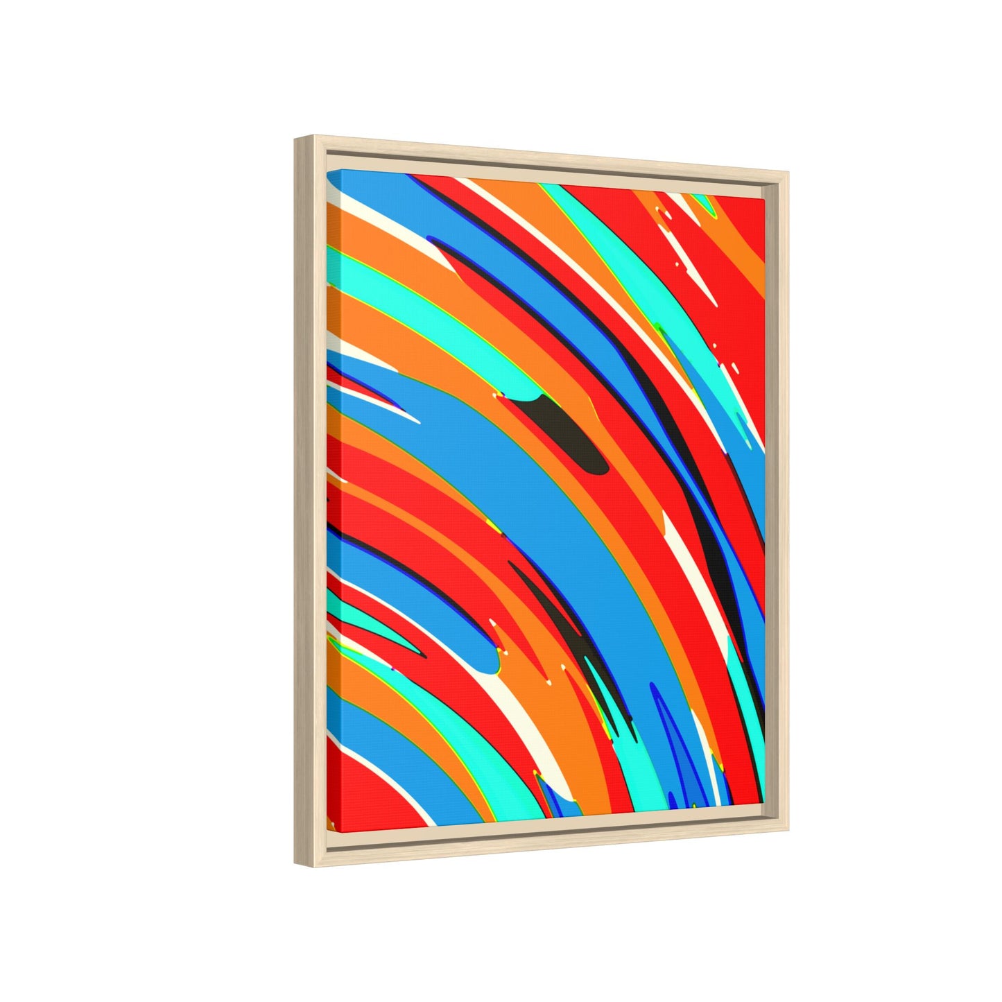 Abstract Rainbow Swirl Arc - Framed Canvas