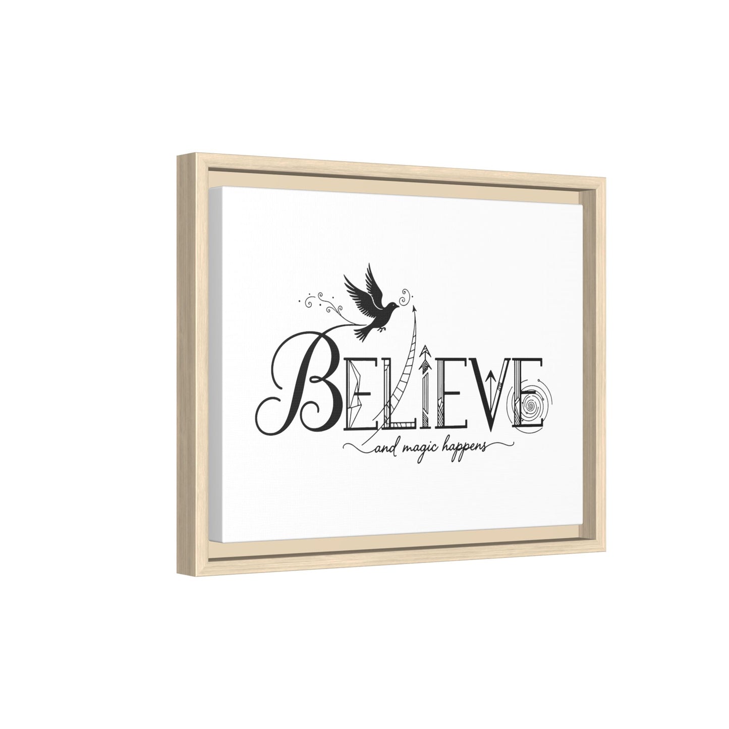 Believe and Magic Happens - Framed Canvas
