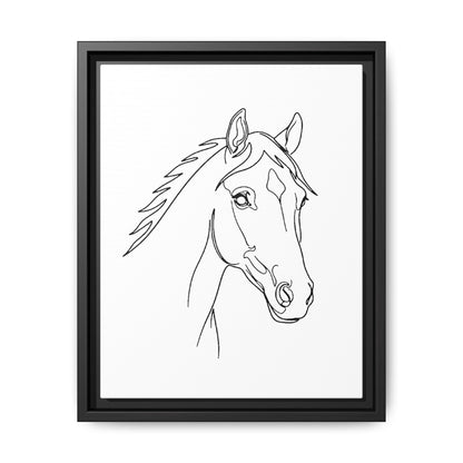 Horse Portrait Sketch - Framed Canvas
