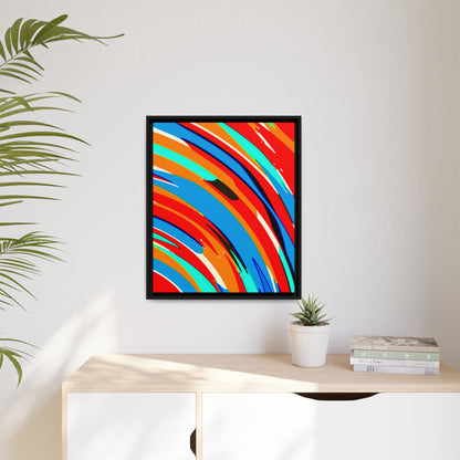 Abstract Rainbow Swirl Arc - Framed Canvas