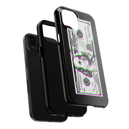 100 Dollars Bill - Green/Magenta Glitch - Phone Case