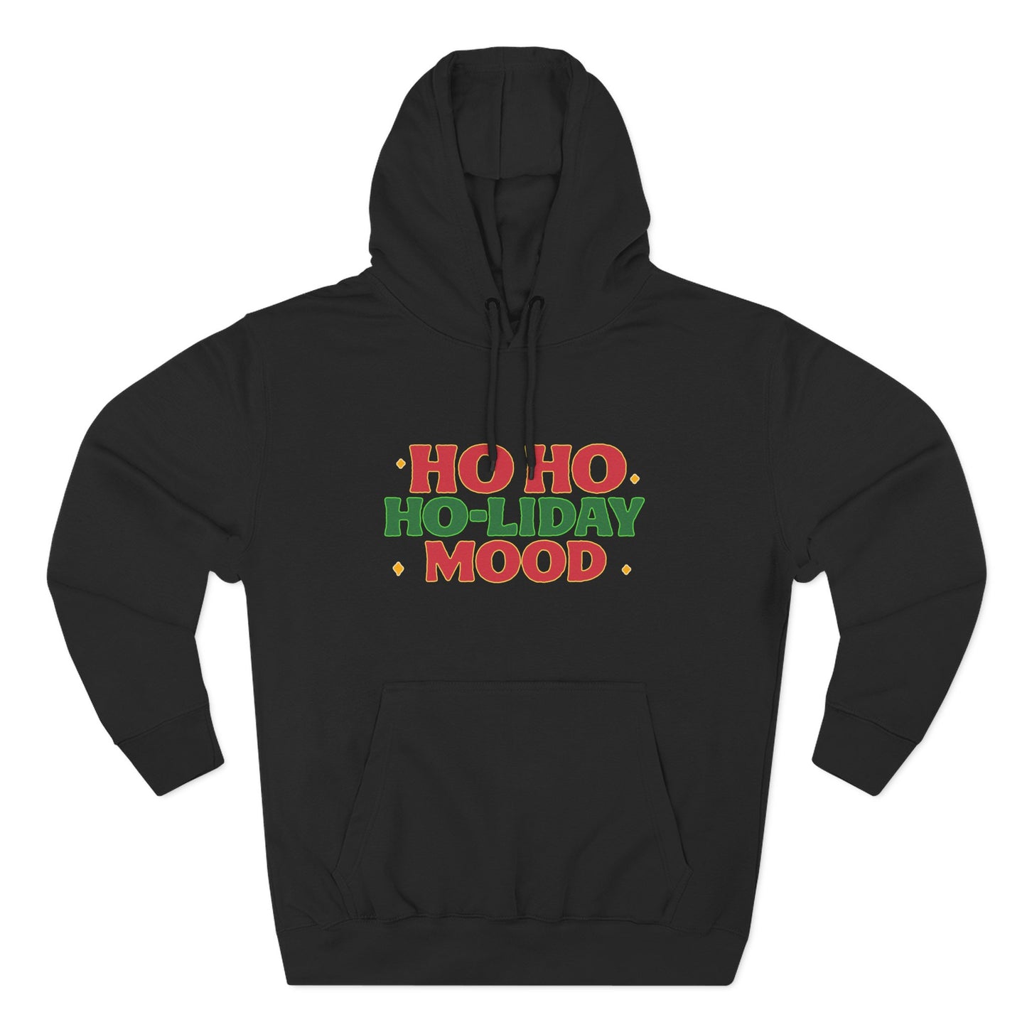 Festive Fleece Hoodie, Ho Ho Ho-liday Mood, Eye-catching Design for Holidays
