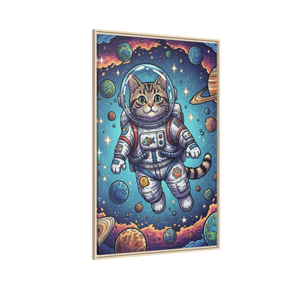 Astronaut Cat - Framed Canvas