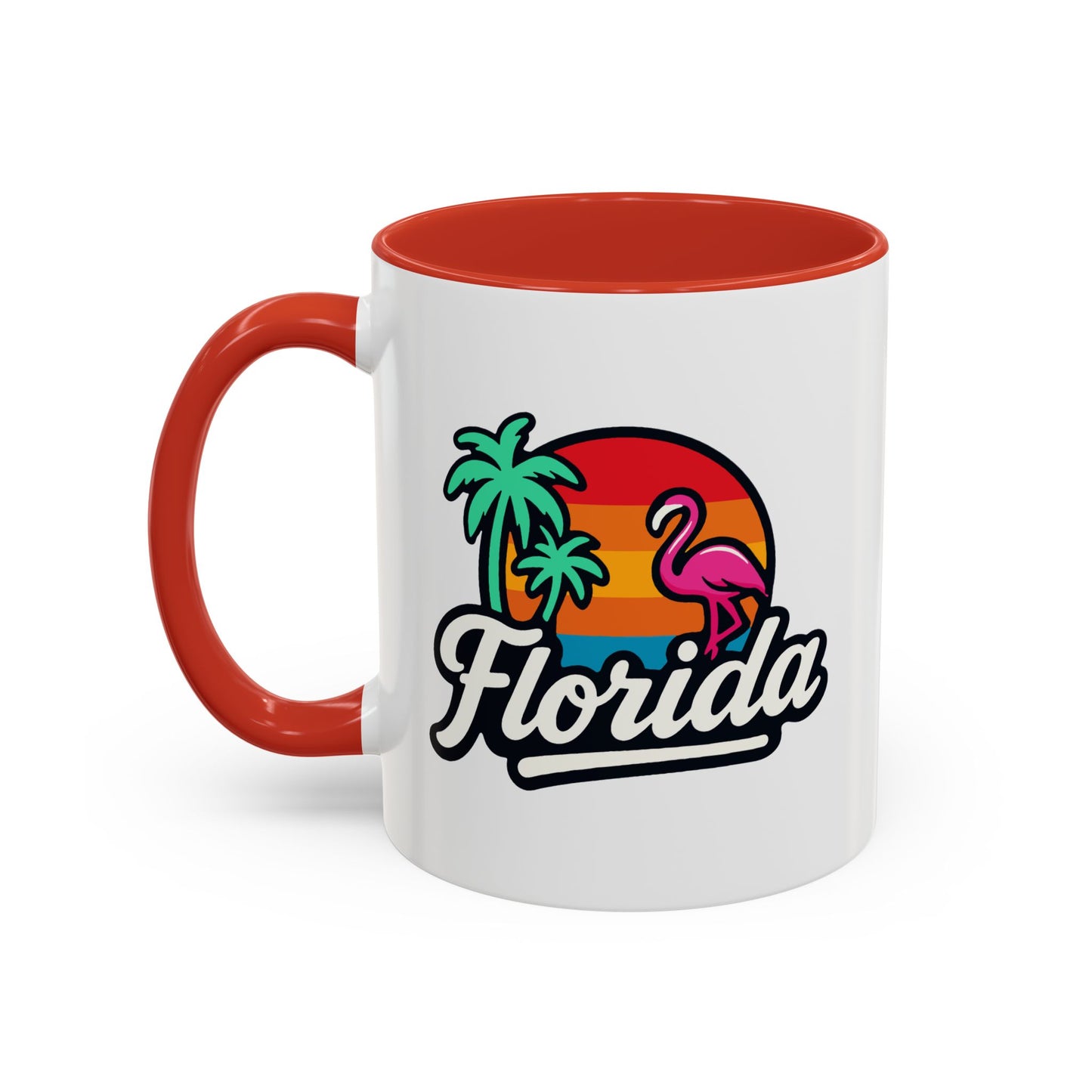 Florida Sunset Palm - Color Accent Mug