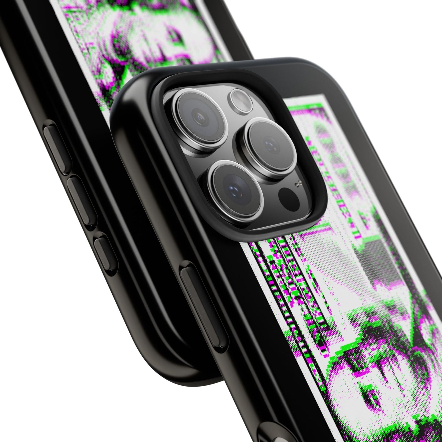 100 Dollars Bill - Green/Magenta Glitch - Phone Case