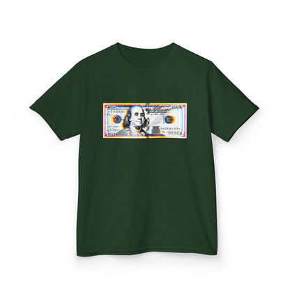 100 Dollars Bill - Neon Color Explosion - Kids Tee