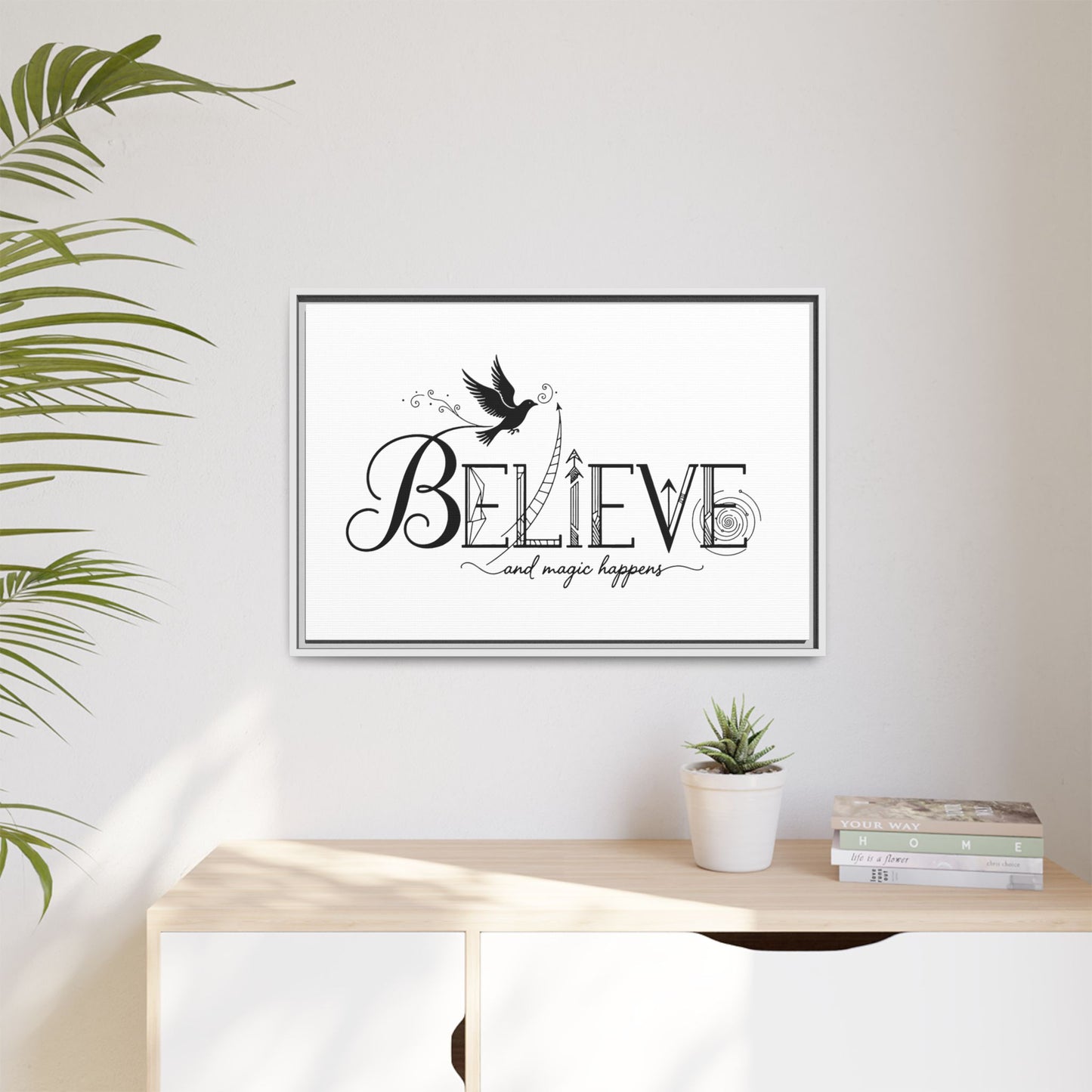 Believe and Magic Happens - Framed Canvas