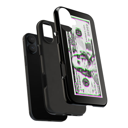 100 Dollars Bill - Green/Magenta Glitch - Phone Case