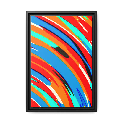 Abstract Rainbow Swirl Arc - Framed Canvas