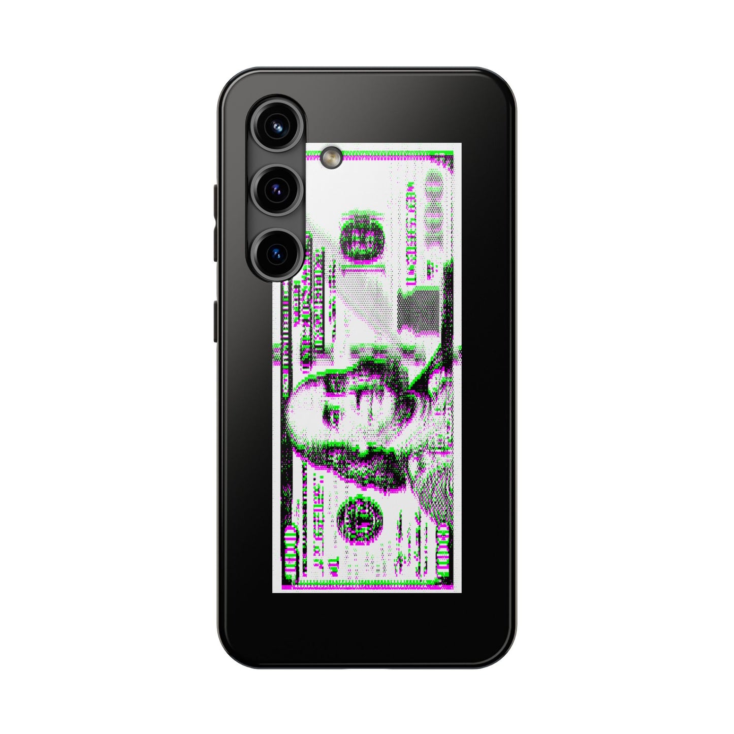 100 Dollars Bill - Green/Magenta Glitch - Phone Case