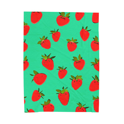 Strawberry Pattern - Plush Blanket