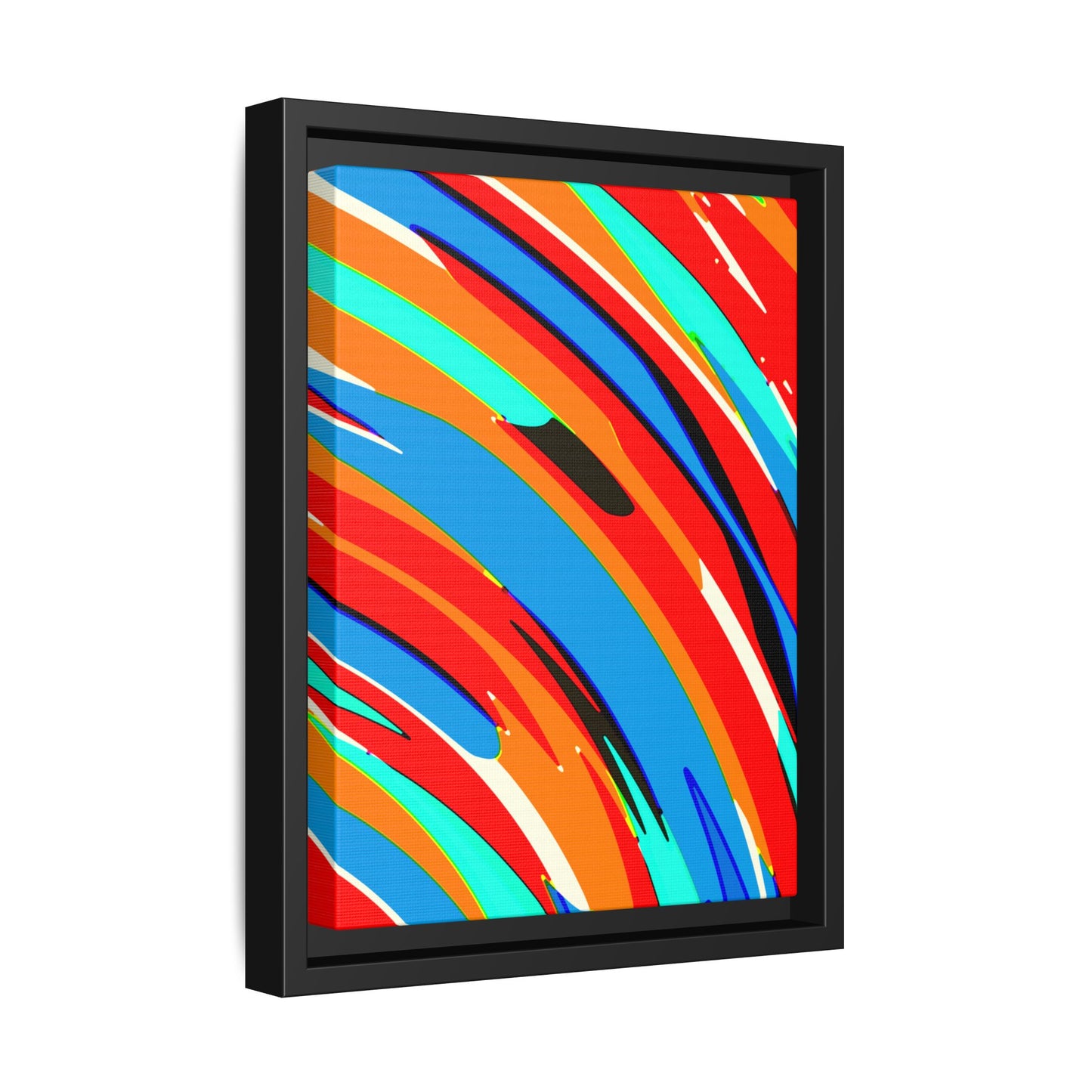 Abstract Rainbow Swirl Arc - Framed Canvas