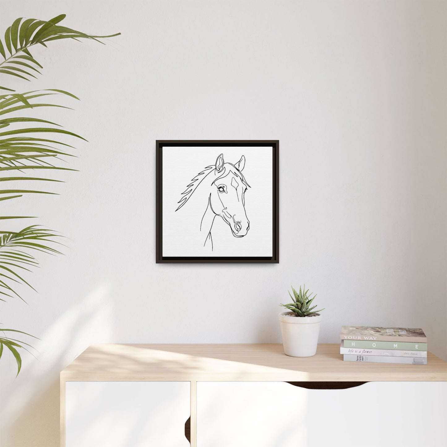 Horse Portrait Sketch - Framed Canvas