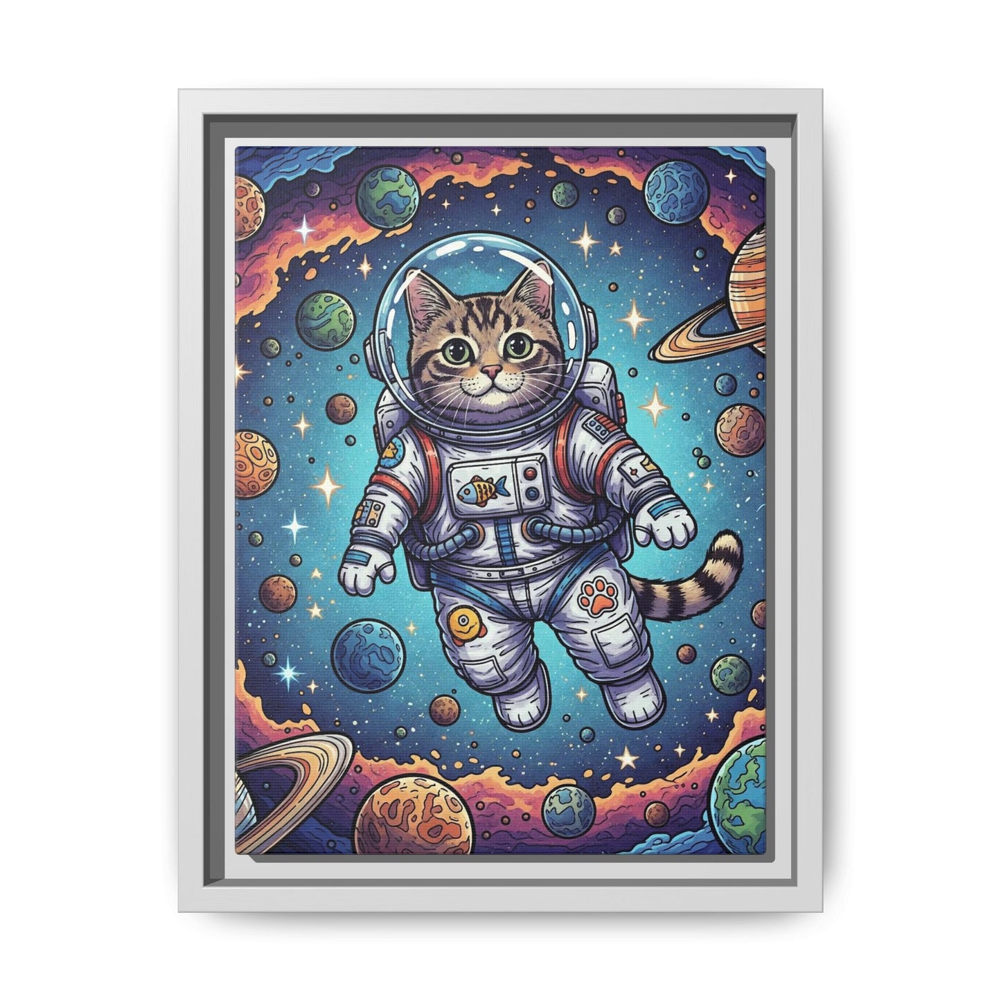 Astronaut Cat - Framed Canvas