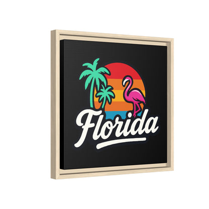 Florida Sunset Palm - Framed Canvas