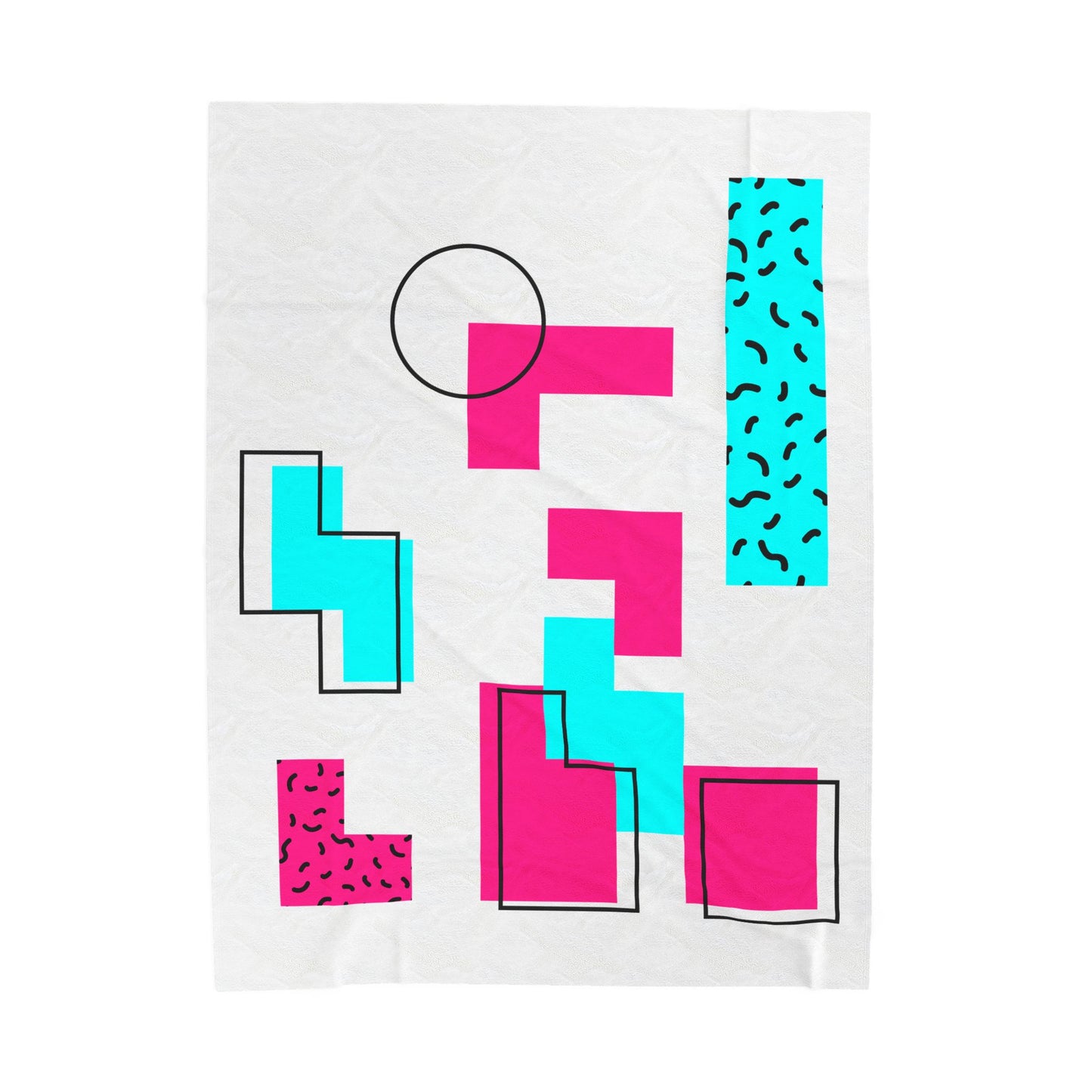 Retro Geometric Vibes - Plush Blanket