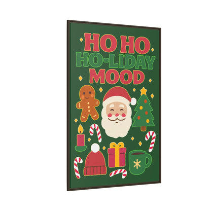 Framed Canvas Art, Festive Holiday, Cheerful Wall Art for Christmas, Santa Decor, Ho Ho Ho Seasonal Gift, Holiday Mood Wall Art