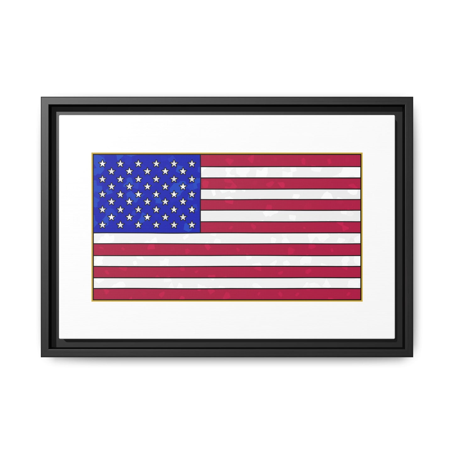 New Glory American Flag (Gold Edge Edition) - Framed Canvas
