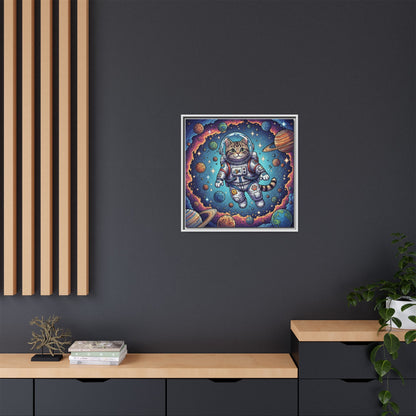 Astronaut Cat - Framed Canvas