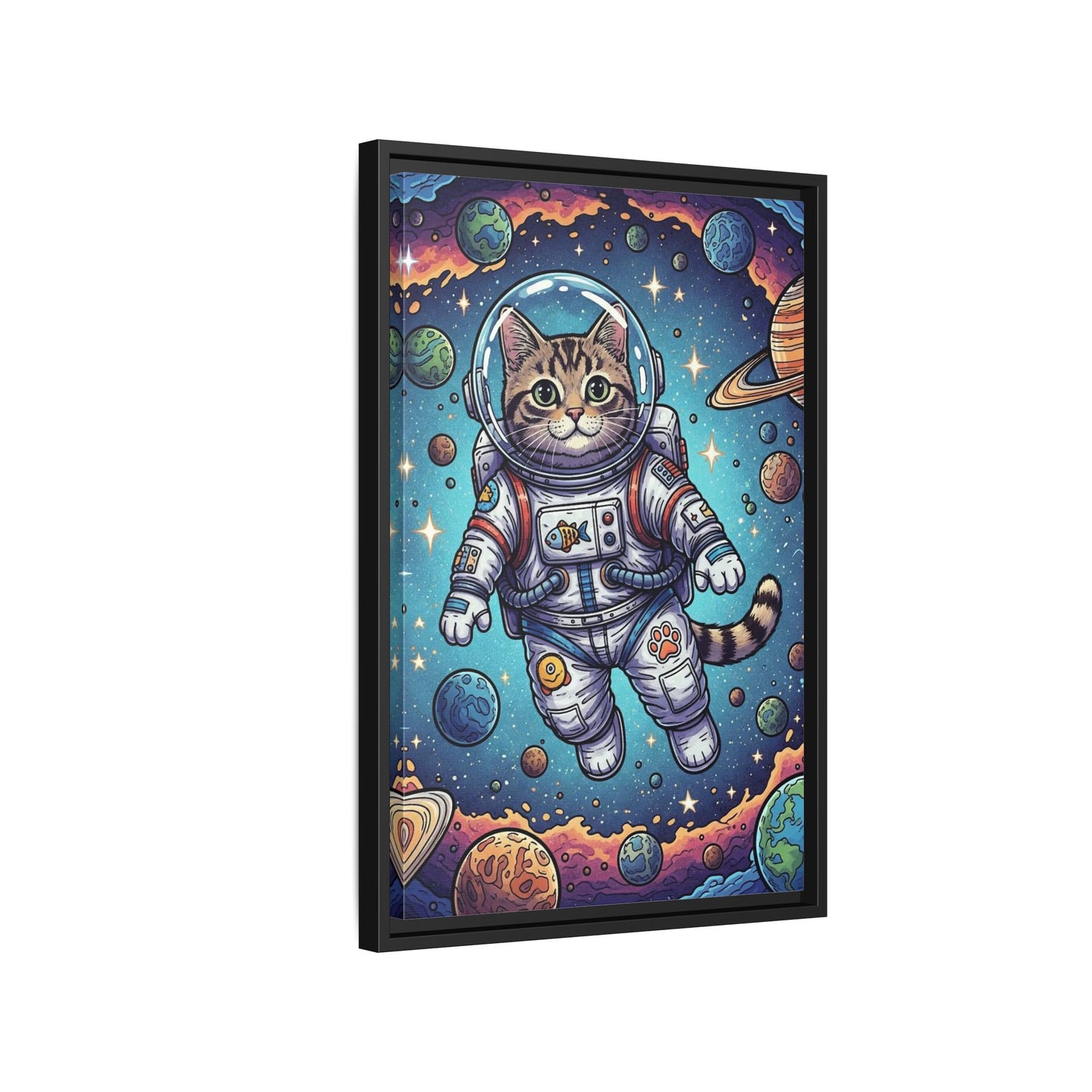 Astronaut Cat - Framed Canvas