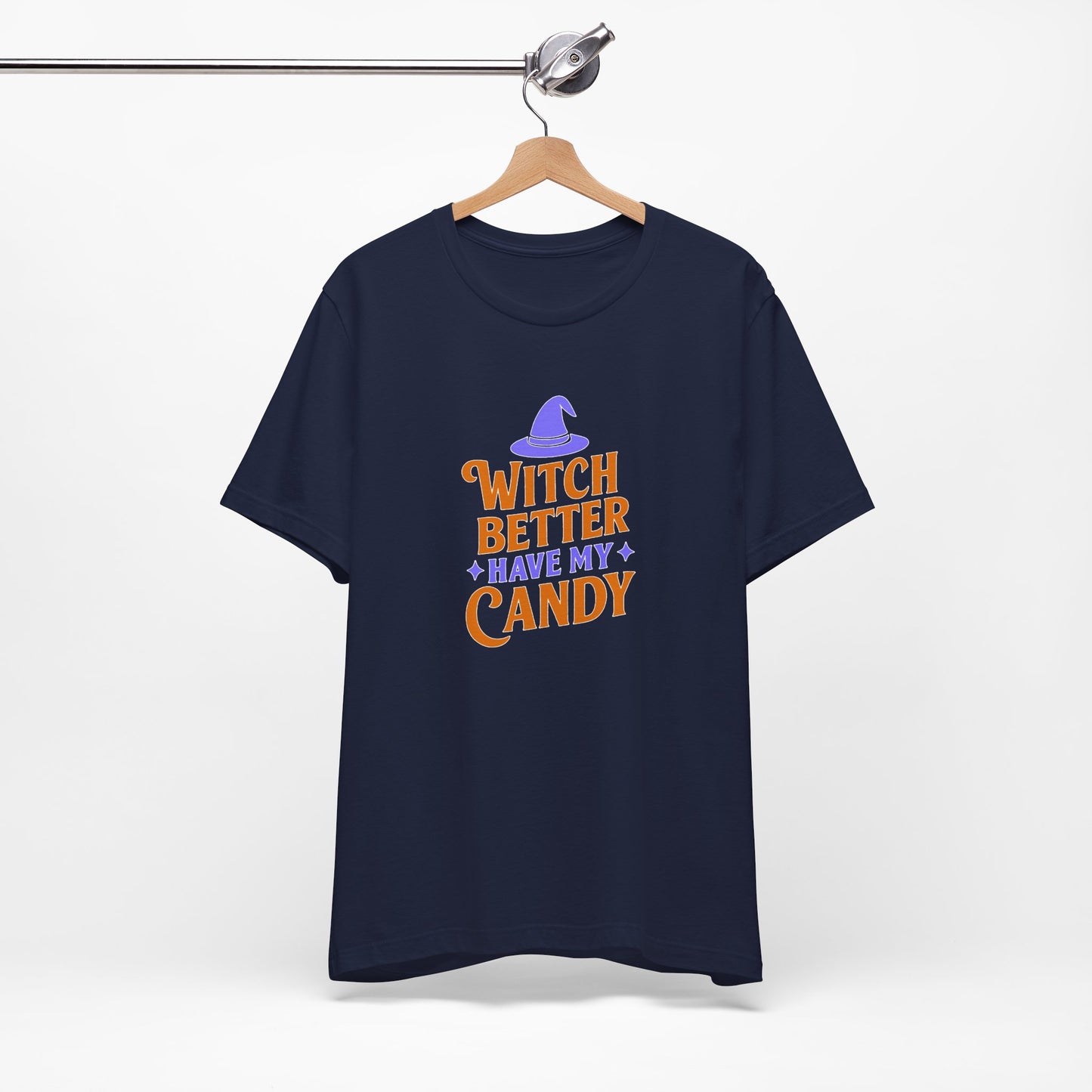 Halloween Witch Candy Tee, Funny Halloween Shirt, Unisex Halloween T-Shirt, Casual Fall Apparel, Trick or Treat Outfit