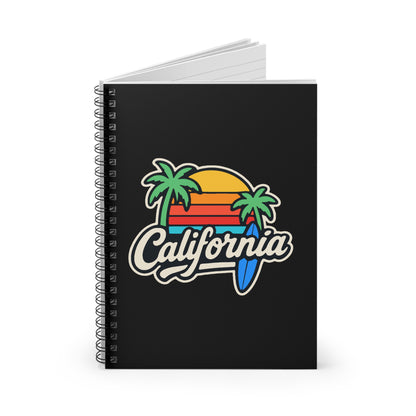 California Surf Vibes - Spiral Notebook