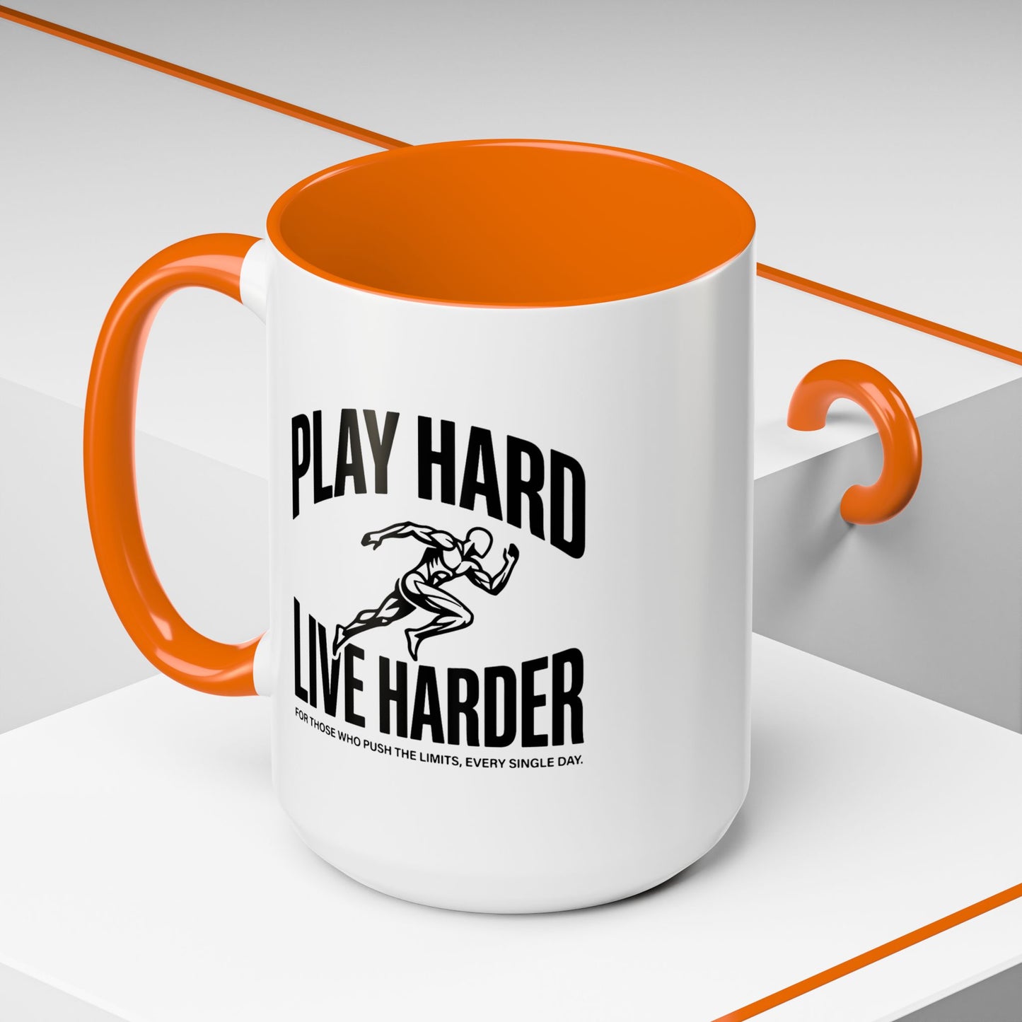 Play Hard / Live Harder - Color Accent Mug
