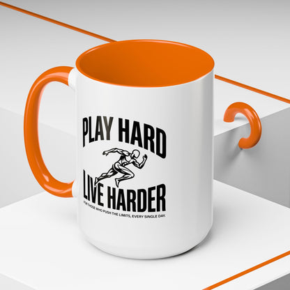Play Hard / Live Harder - Color Accent Mug