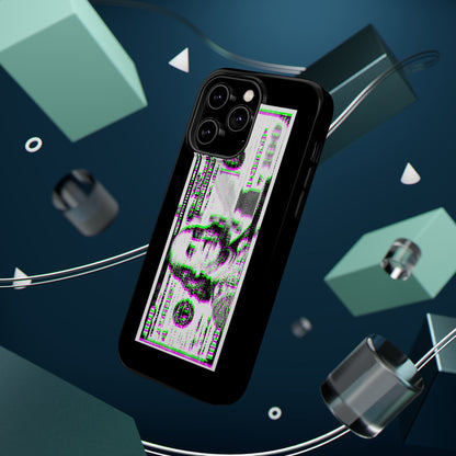 100 Dollars Bill - Green/Magenta Glitch - Magnetic Phone Case