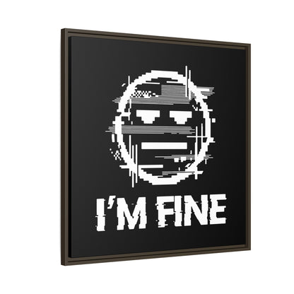 I’m Fine Glitched Smiley - Framed Canvas