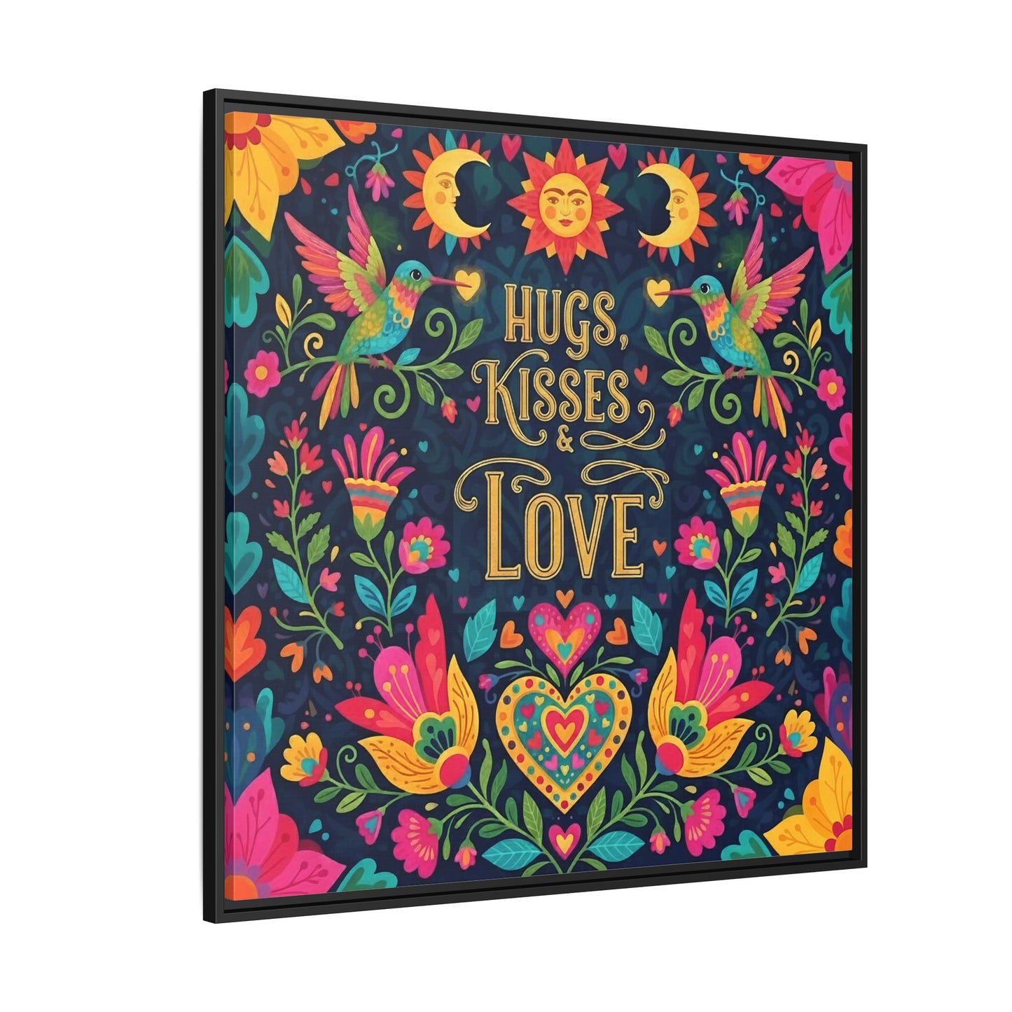 Hugs, Kisses & Love - Framed Canvas