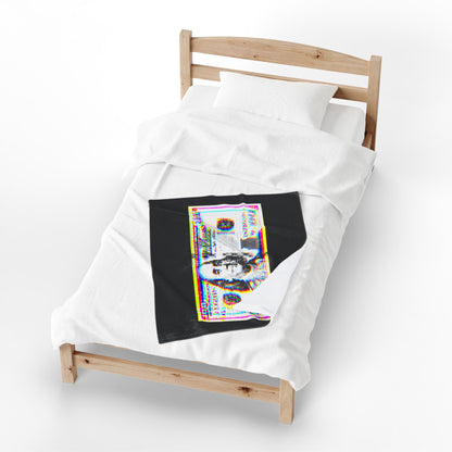 100 Dollars Bill - Neon Color Explosion - Plush Blanket