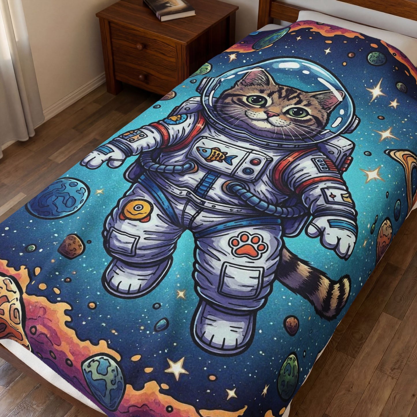 Astronaut Cat - Plush Blanket