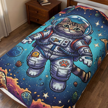 Astronaut Cat - Plush Blanket