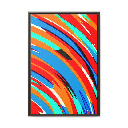 Abstract Rainbow Swirl Arc - Framed Canvas