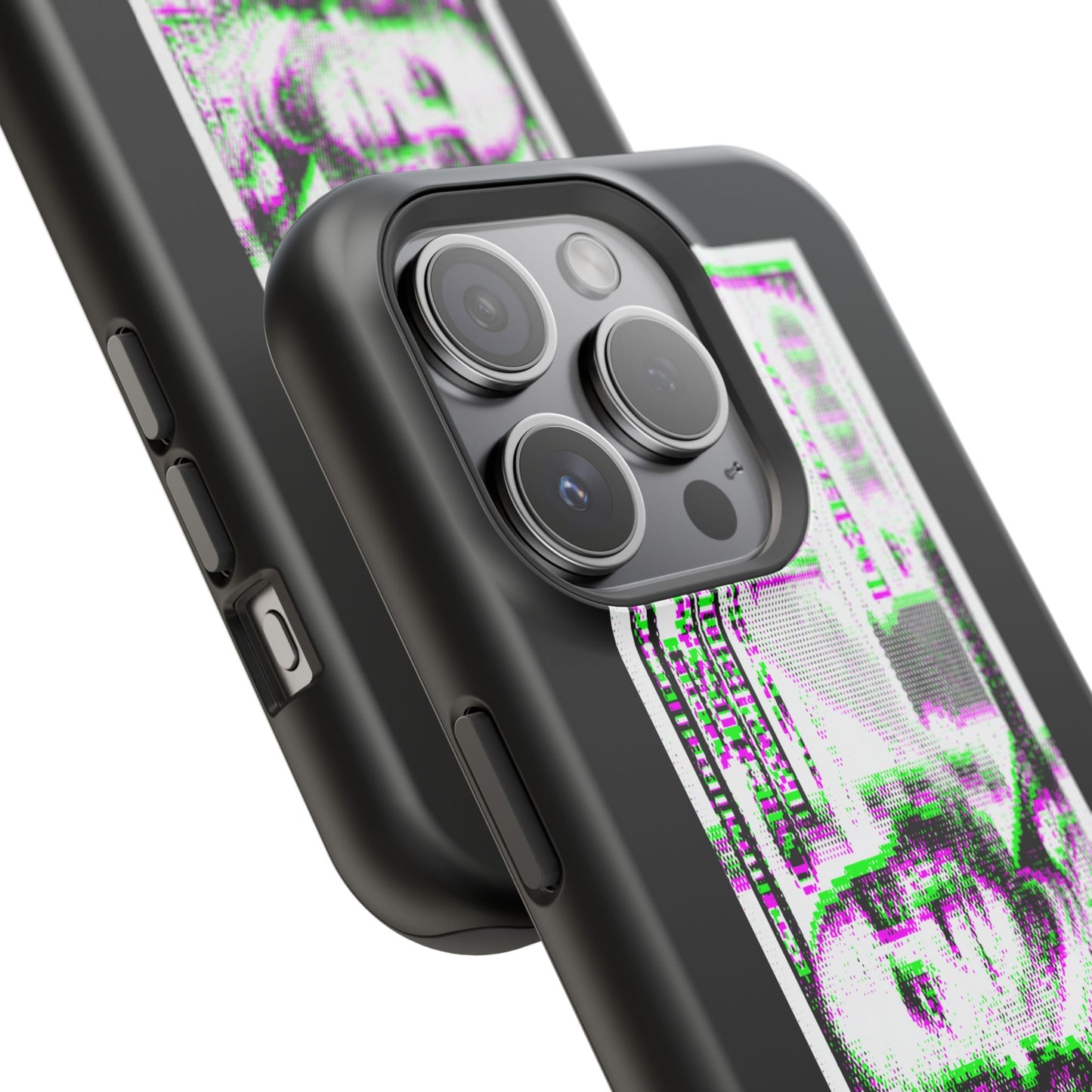 100 Dollars Bill - Green/Magenta Glitch - Magnetic Phone Case