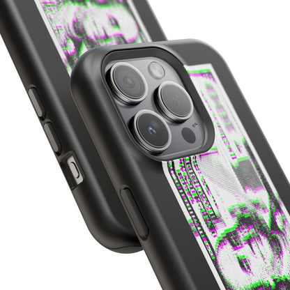 100 Dollars Bill - Green/Magenta Glitch - Magnetic Phone Case