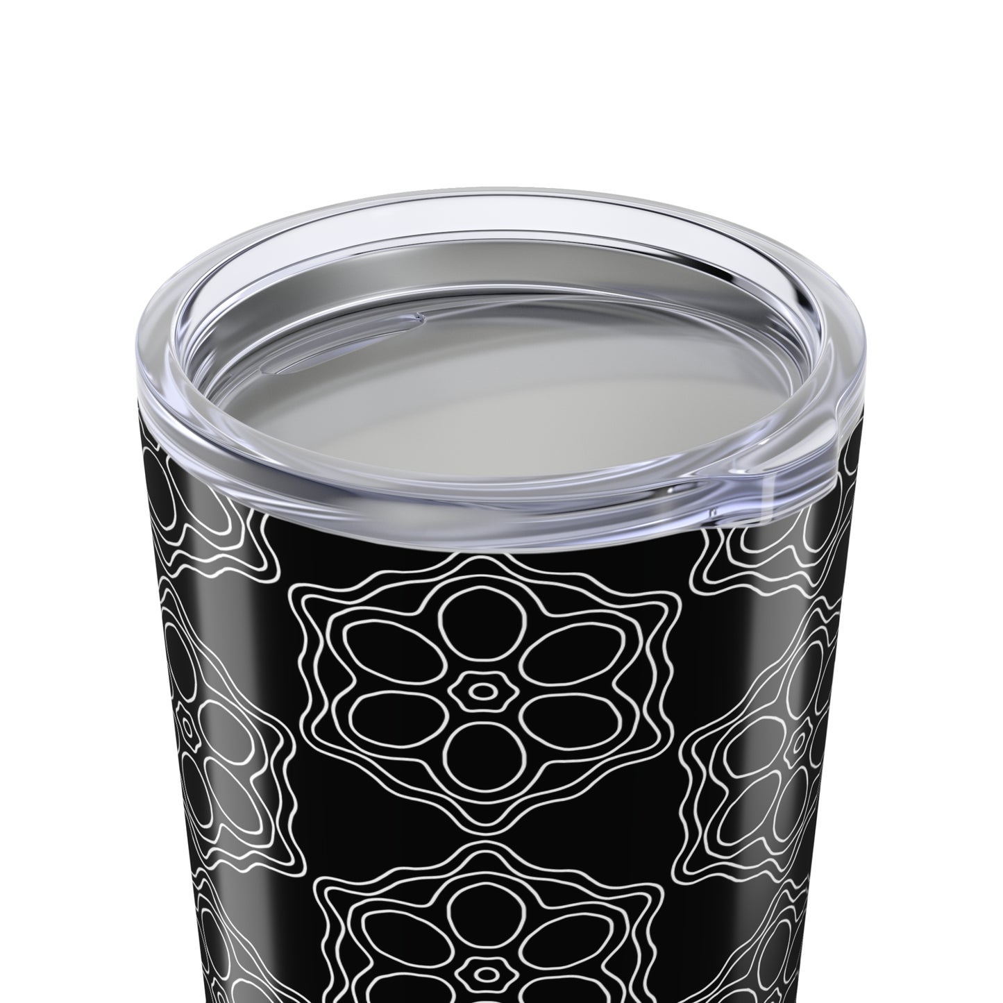 Elegant Black Patterned Tumbler 20oz | Stainless Steel Travel Mug, Modern Drinkware for Coffee, Tea, Gifts, Home & Office