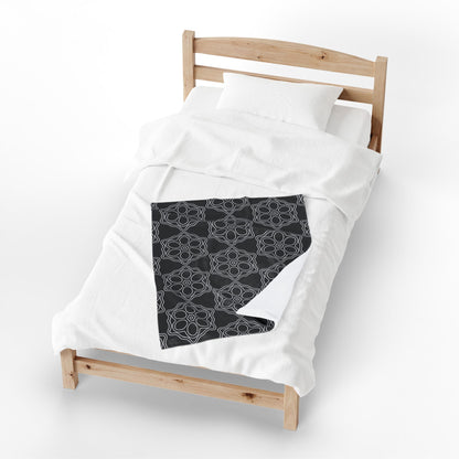 Geometric Sacred Flower - Plush Blanket