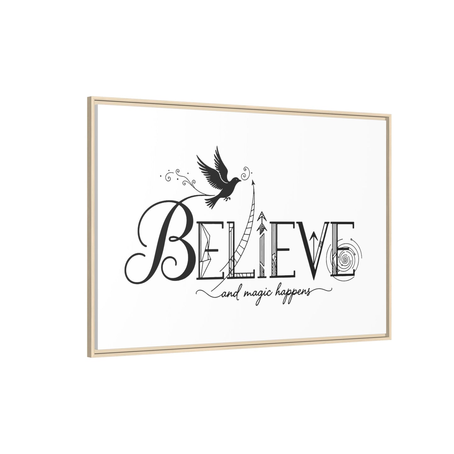 Believe and Magic Happens - Framed Canvas
