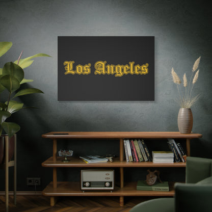 Los Angeles Stretched Canvas Art Print, Urban Home Decor, Gift for LA Lovers, Modern Art Piece - Golden Edition
