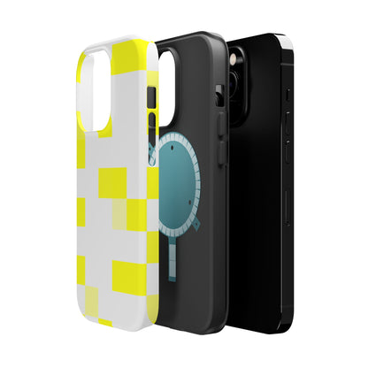 Yellow Pixel Grid -  Magnetic Phone Case