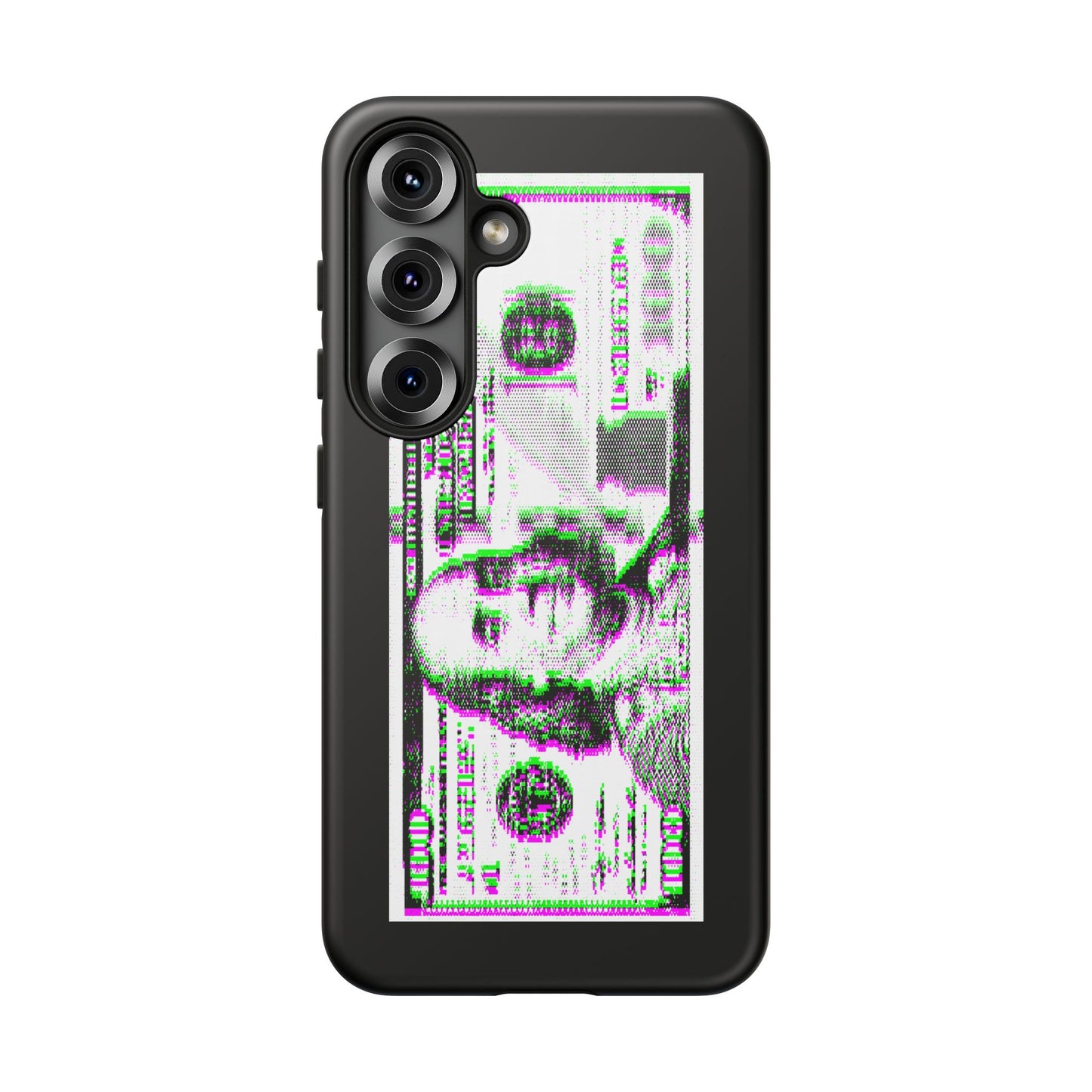 100 Dollars Bill - Green/Magenta Glitch - Phone Case