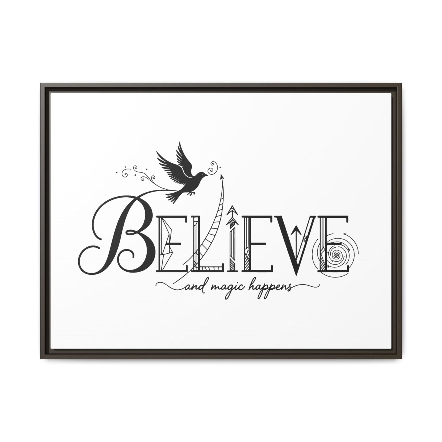 Believe and Magic Happens - Framed Canvas